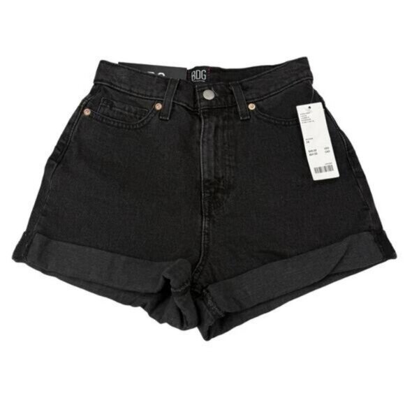 Bdg UO Mom High-Rise Denim Short In Black Womens Size 24 - Picture 2 of 5